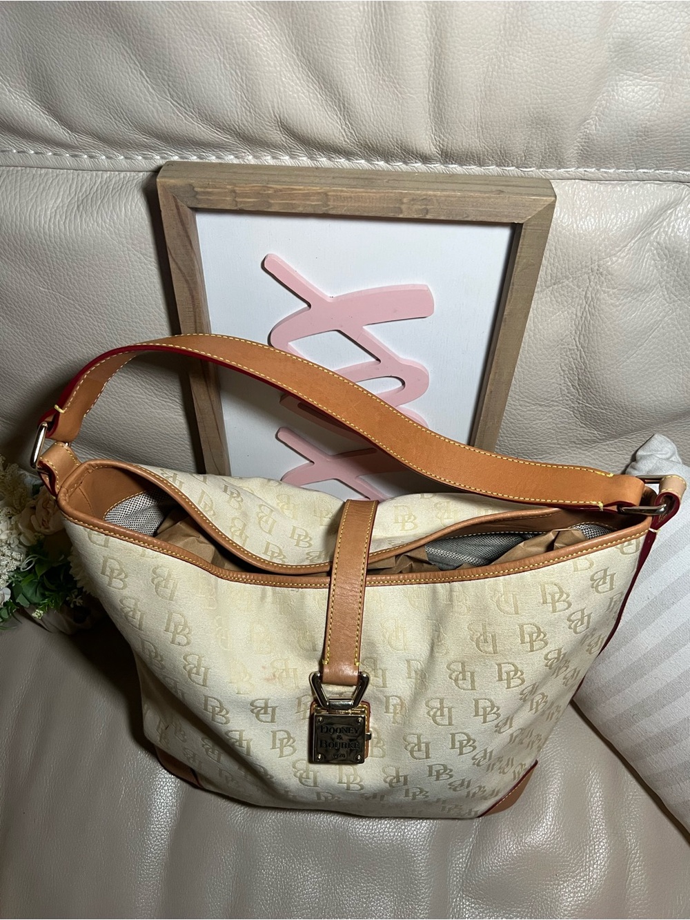 Vintage Dooney & Bourke Monogram Hobo Buckle Bag - Picture 5 of 12